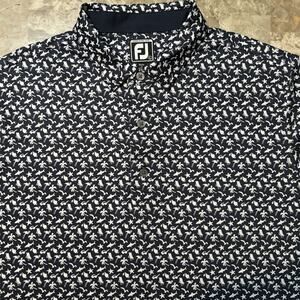 Footjoy Polo Shirt Mens Large Athletic Fit Hawaiian Floral Short Sleeve Golf